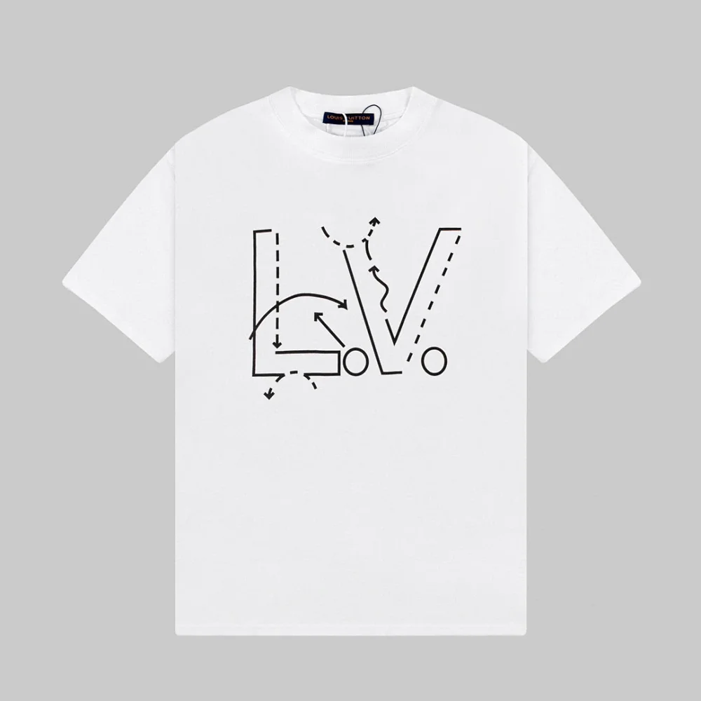 Louis Vuitton "LOVE/LV Line Deconstruction" Series Short-Sleeve T-Shirt