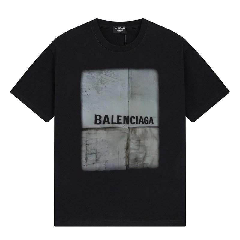 Balenciaga Folded Paper Print Tee Black