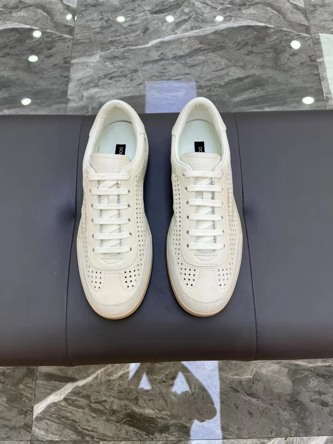 Dior B23 Perforated Leather Sneakers Light Gray - 6