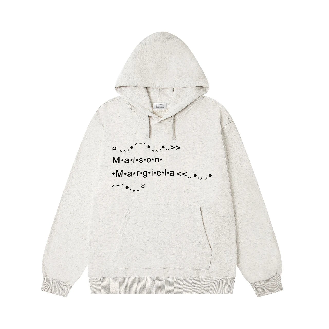 Maison Margiela Dotted Text Logo Hoodie Cream