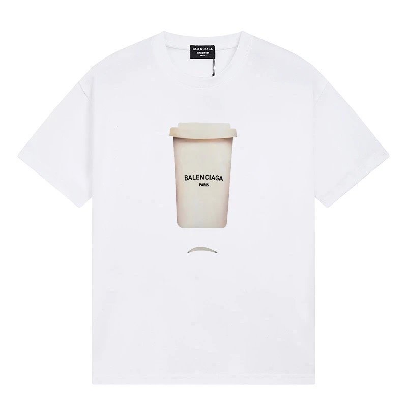Balenciaga Paris Coffee Cup Graphic Tee White