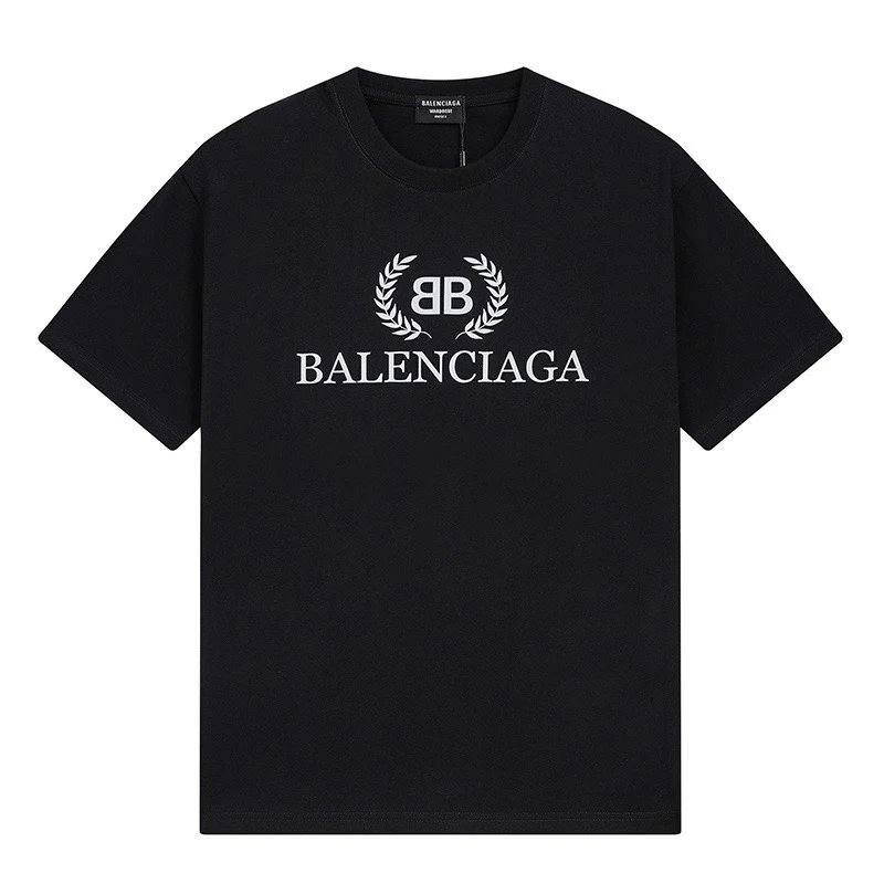Balenciaga BB Laurel Wreath Logo Tee Black
