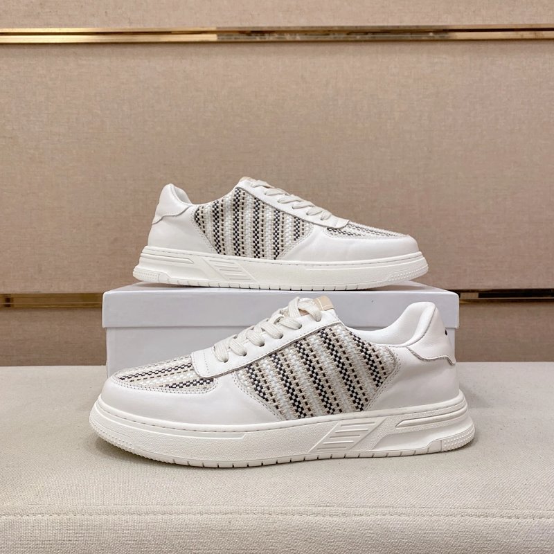 Woven Panel White Sneakers
