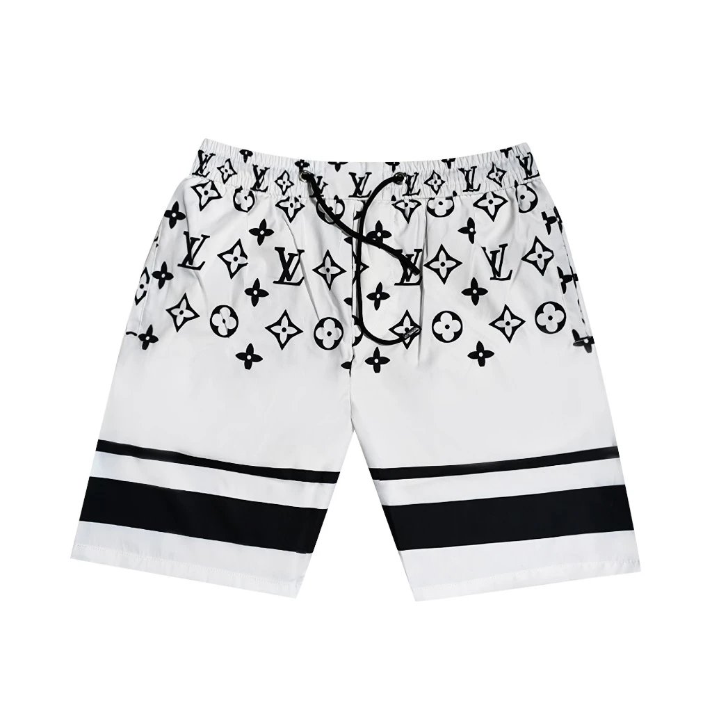 Louis Vuitton Monogram Stripe Shorts White Black