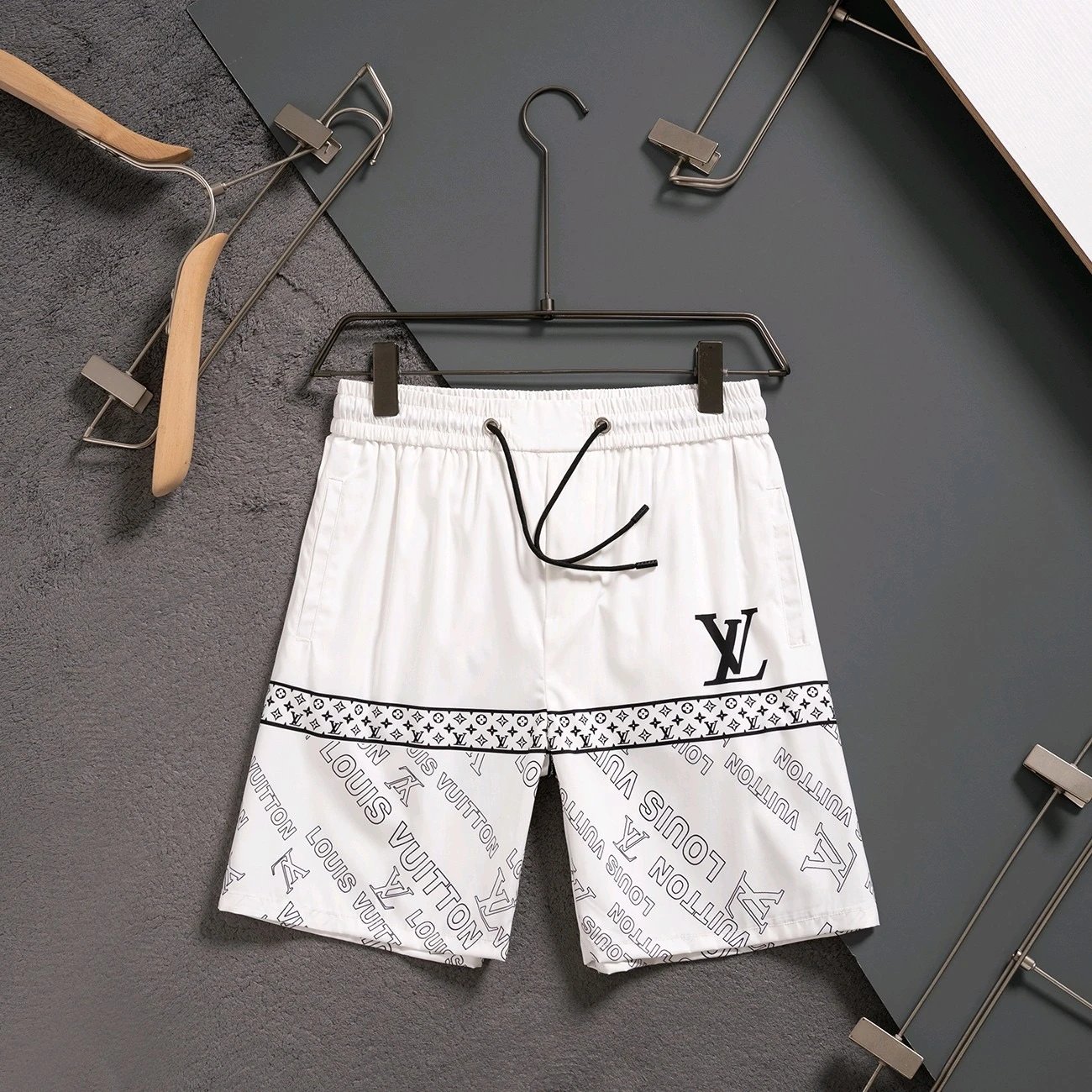 Louis Vuitton Logo Tape Shorts White