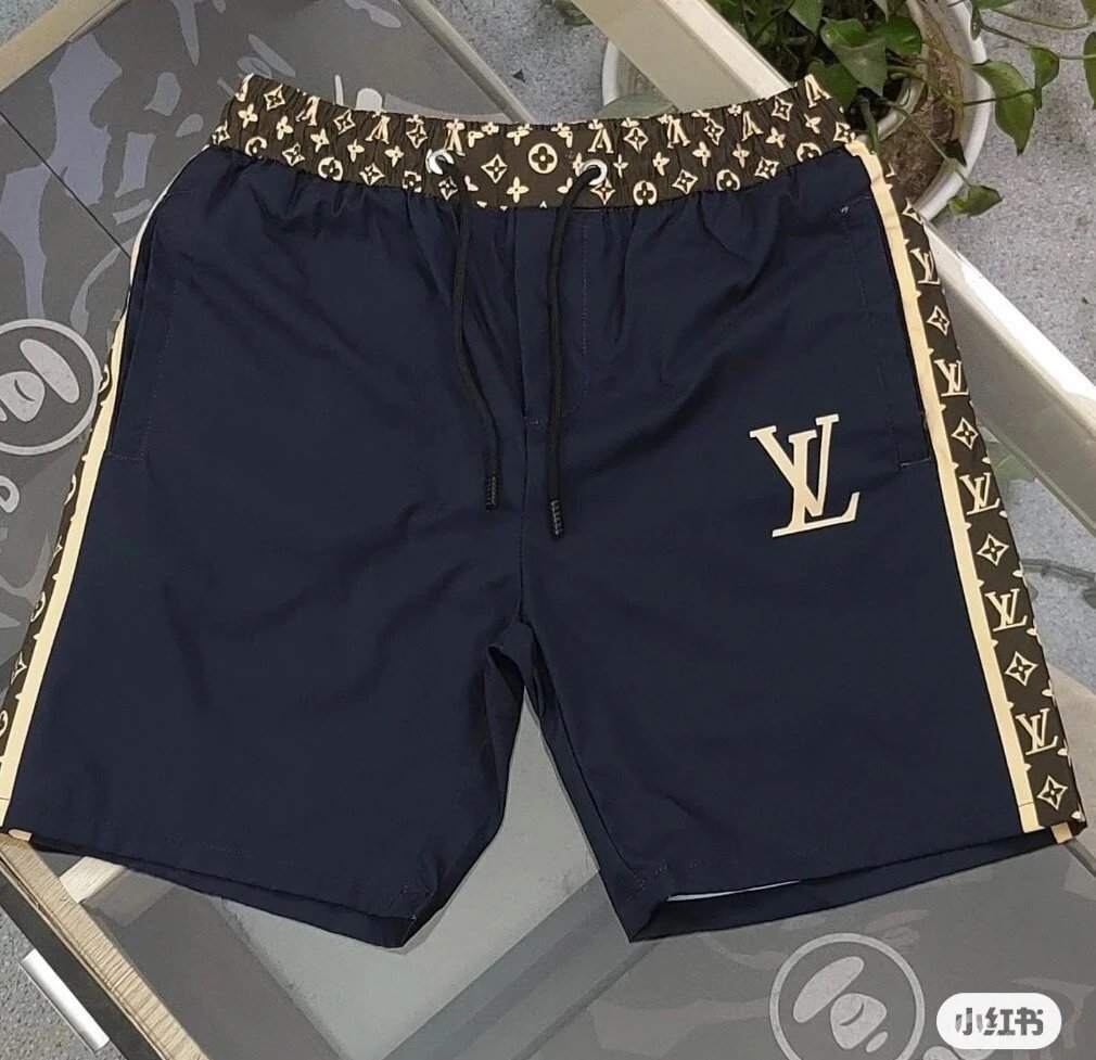 Louis Vuitton LV Monogram Waistband Swim Shorts Navy/Brown