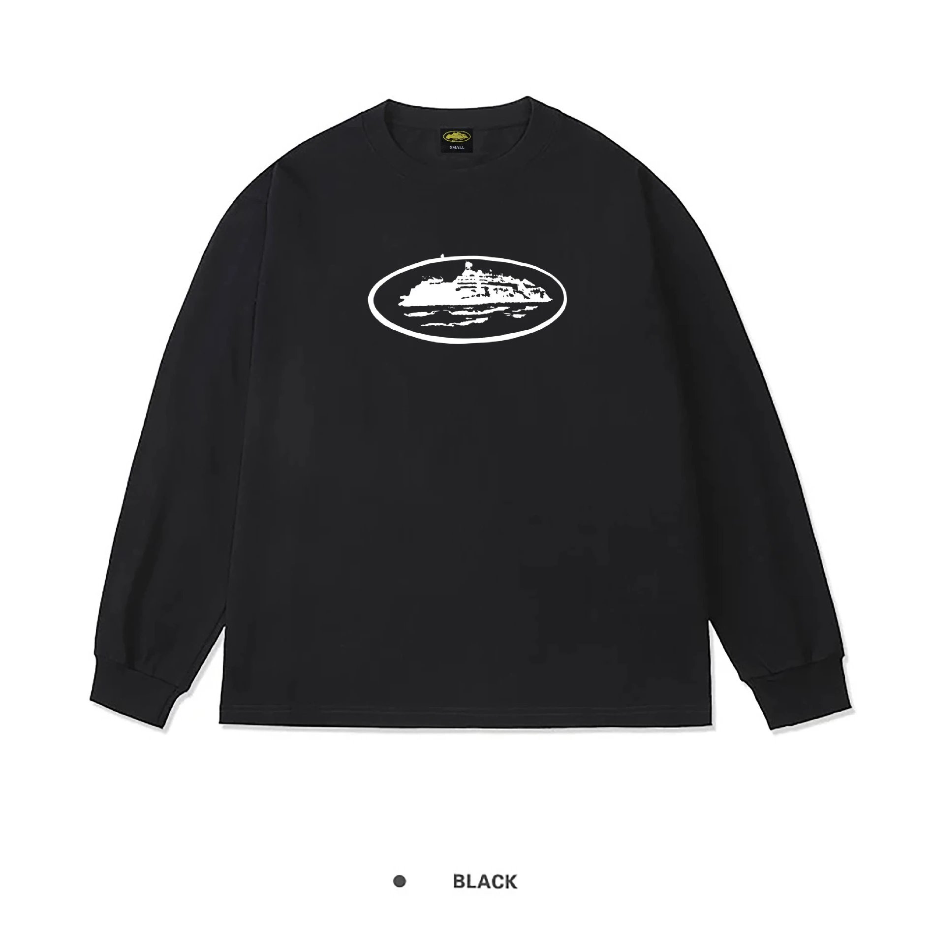 Corteiz Alcatraz Island Long Sleeve Tee Black White