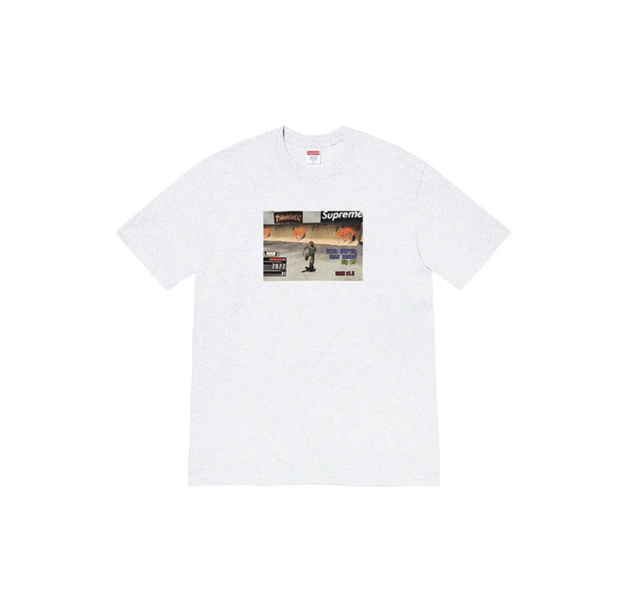 Supreme x Thrasher Skate Game Tee Ash Grey