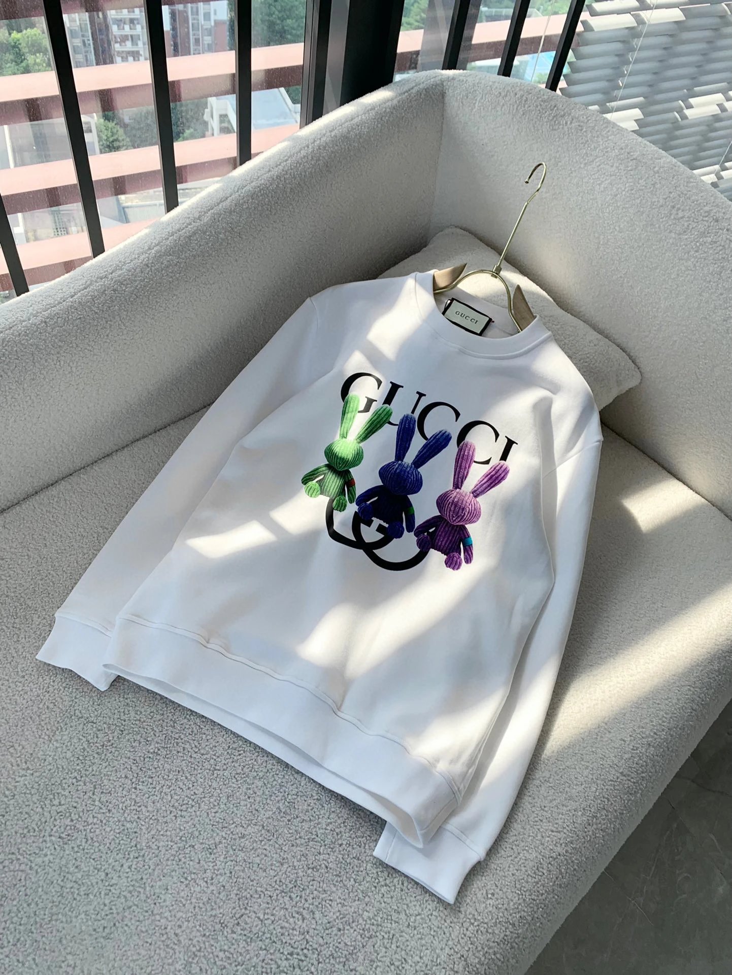 Gucci Lightning Logo White Hoodie - 6