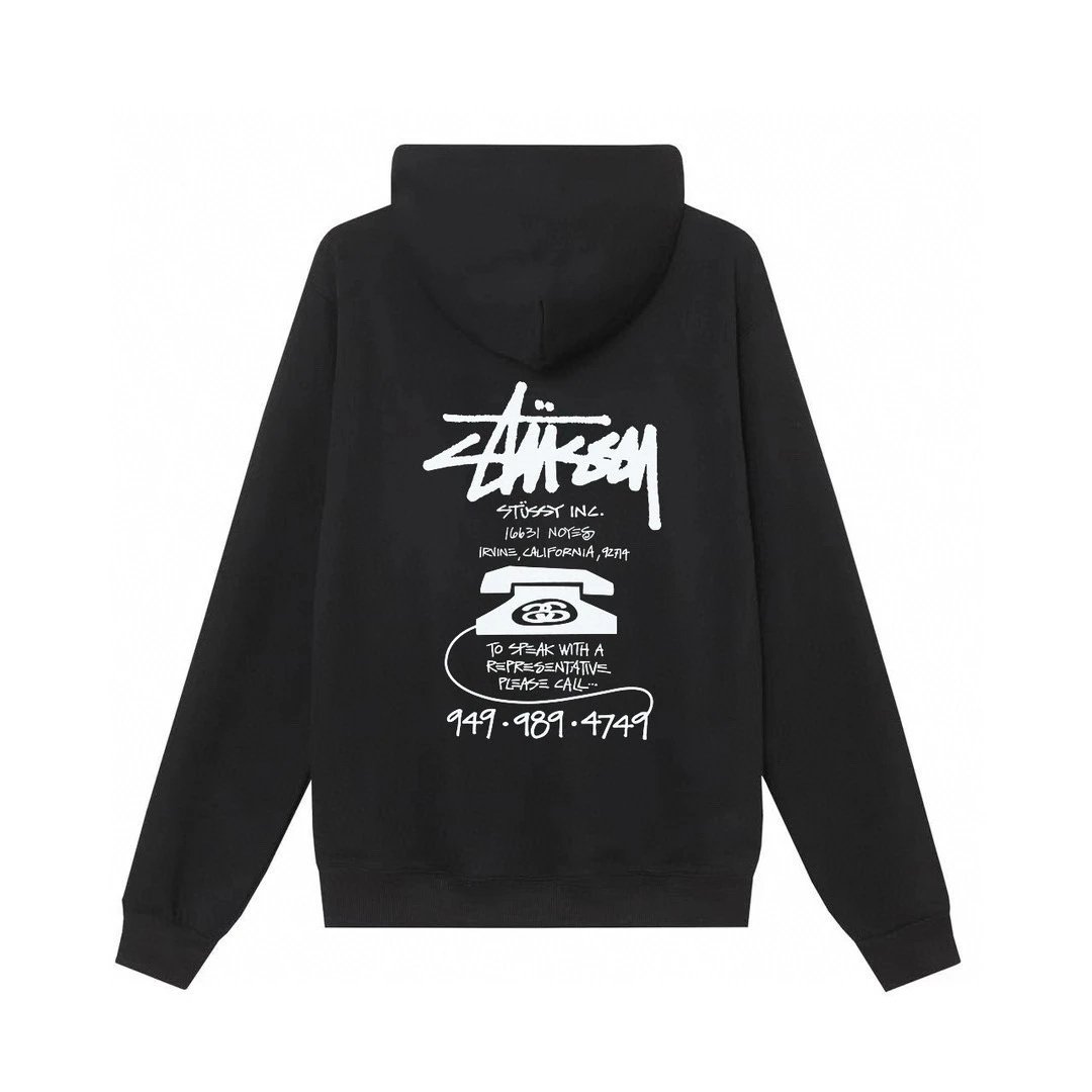 Stussy Phone Graphic Hoodie Black
