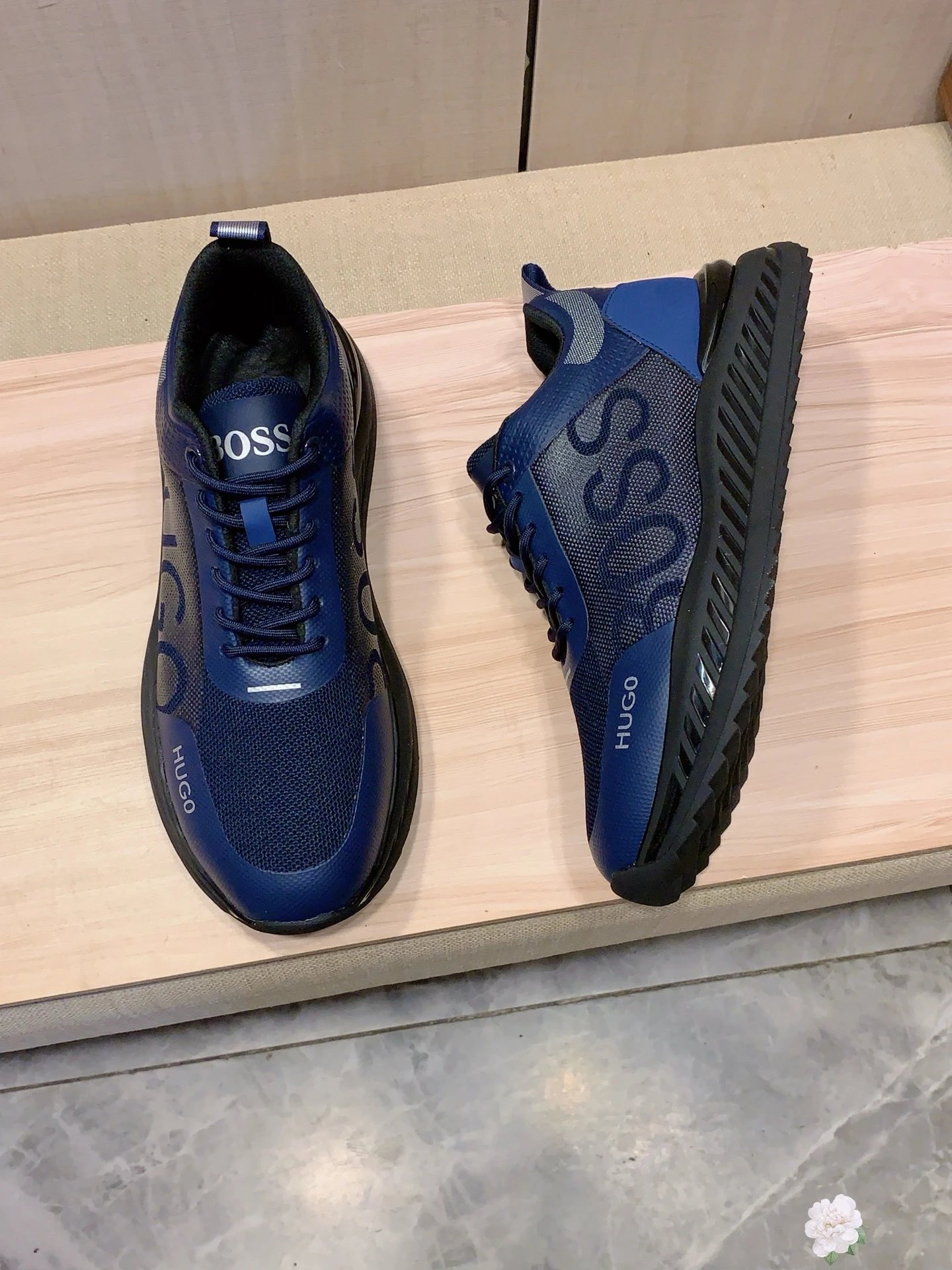Hugo Boss Mesh Runner Sneaker Navy Blue Black