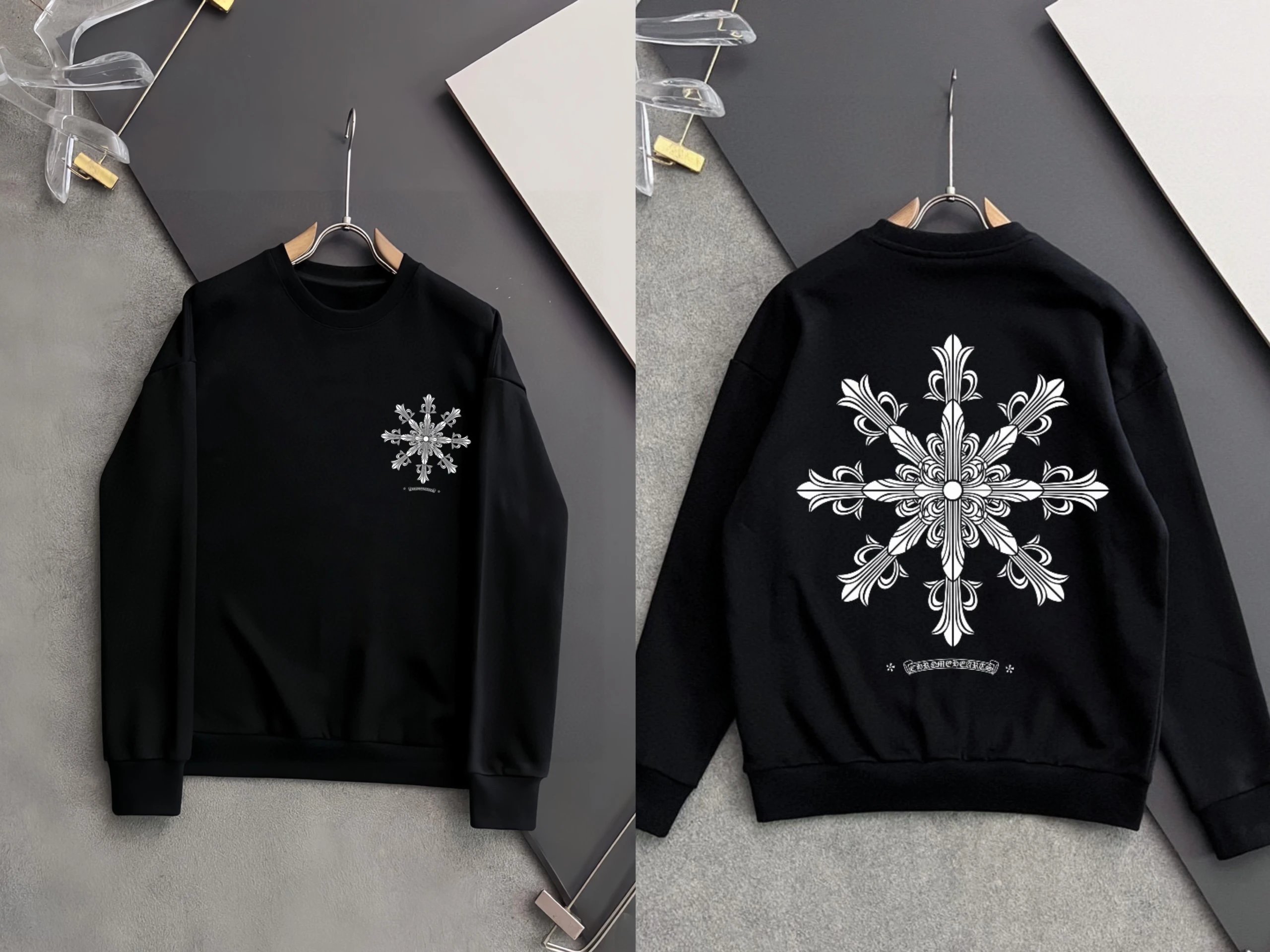 Chrome Hearts Logo Embroidered Crewneck Sweatshirt White Hoodie - 7