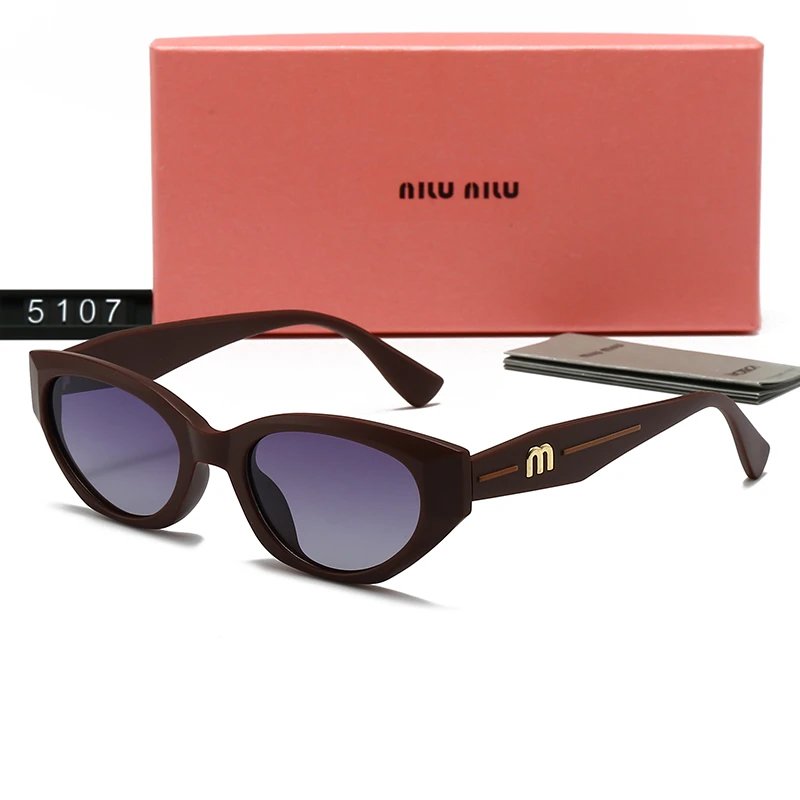 Miu Miu 5107 Cat Eye Sunglasses Dark Brown Frame Grey Gradient Lens