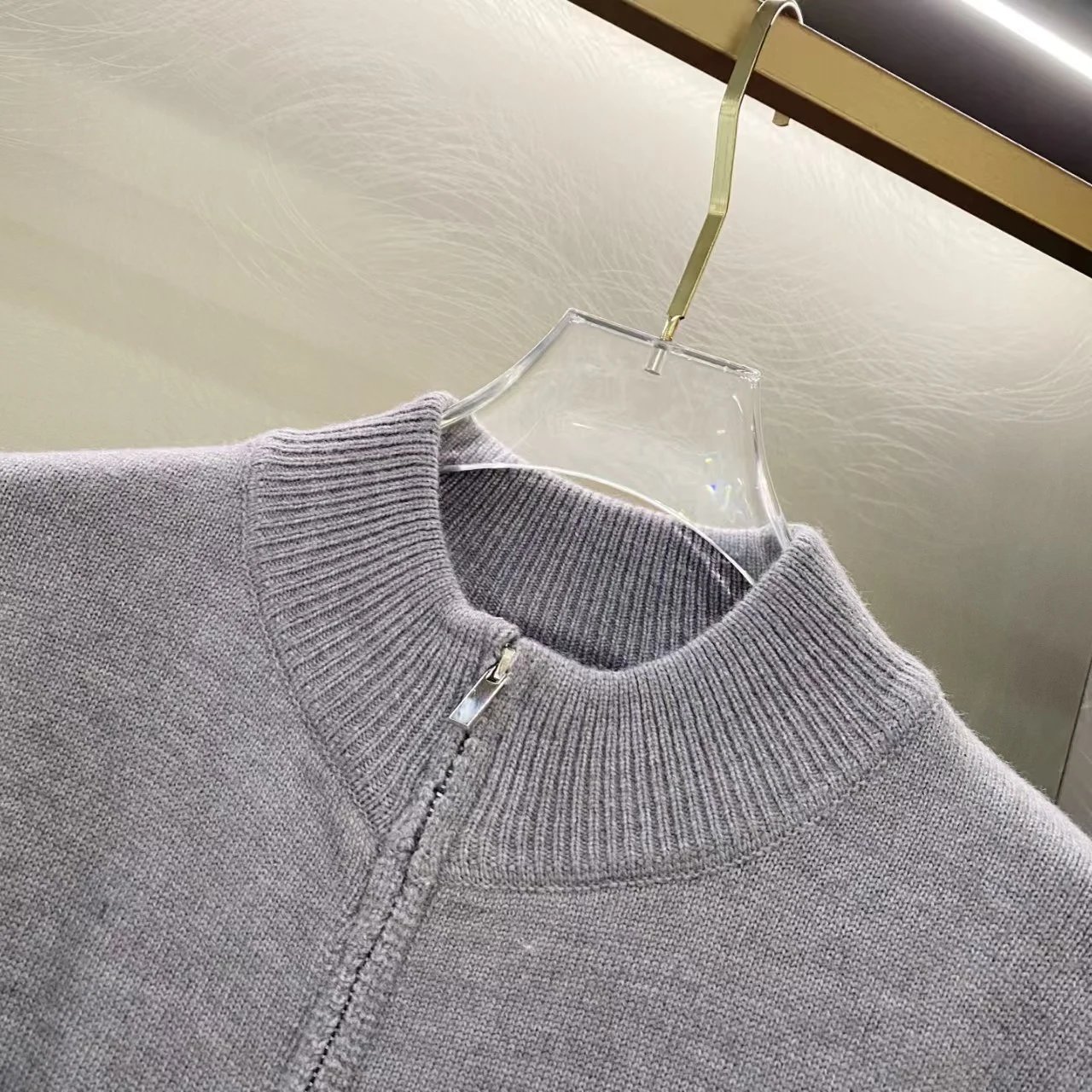 Thom Browne 4-Bar Stripe Zip-Up Sweater White - 11