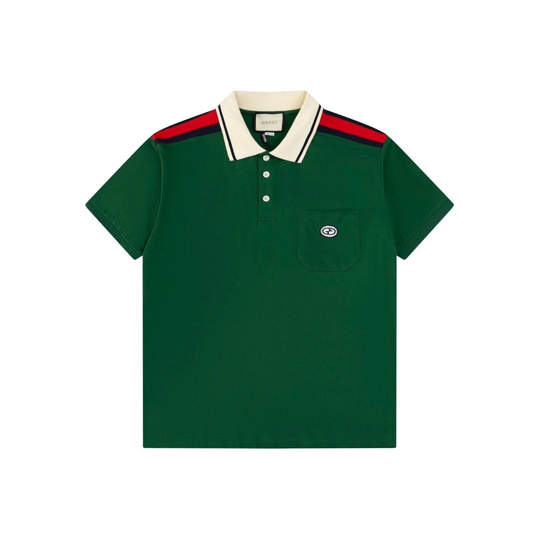 Gucci GG Web Stripe Polo Green