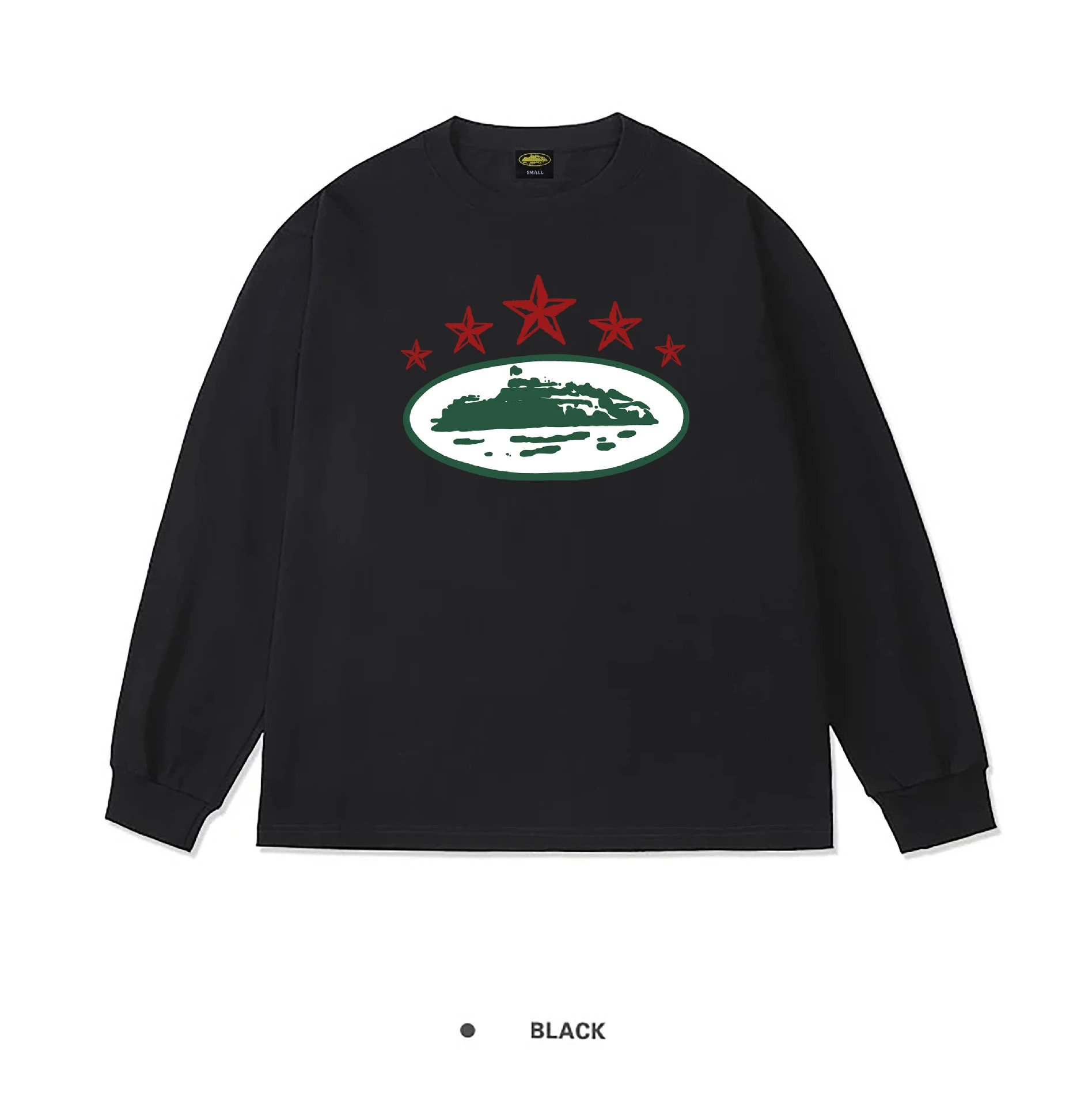 Corteiz Alcatraz 4-Star Oval Long Sleeve Black