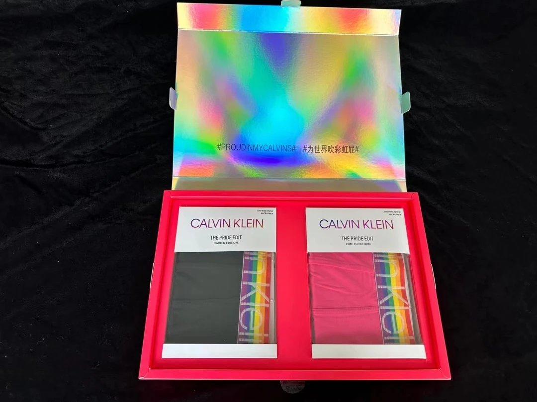 Calvin Klein Rainbow Logo Boxer Briefs - Black and Pink - 4