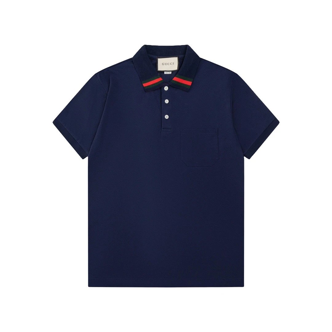 Gucci Web Stripe Collar Polo Navy