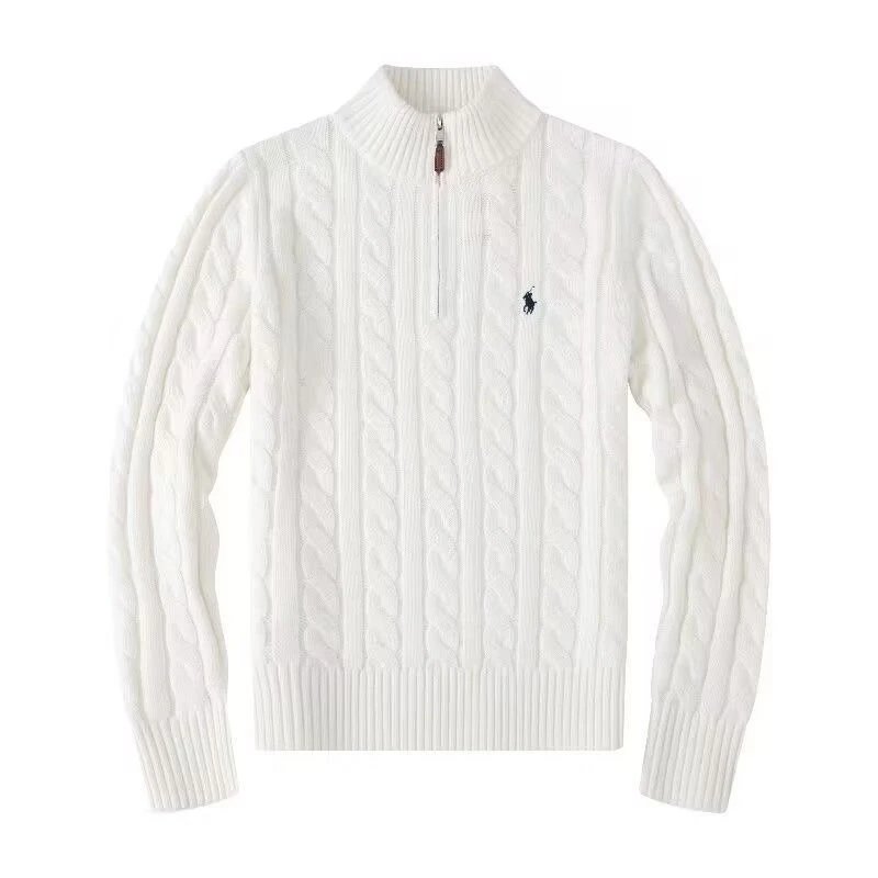 [DX19] Sweater autumn and winter style thickened stand collar half high zipper twist Fried Dough Twists knitwear
