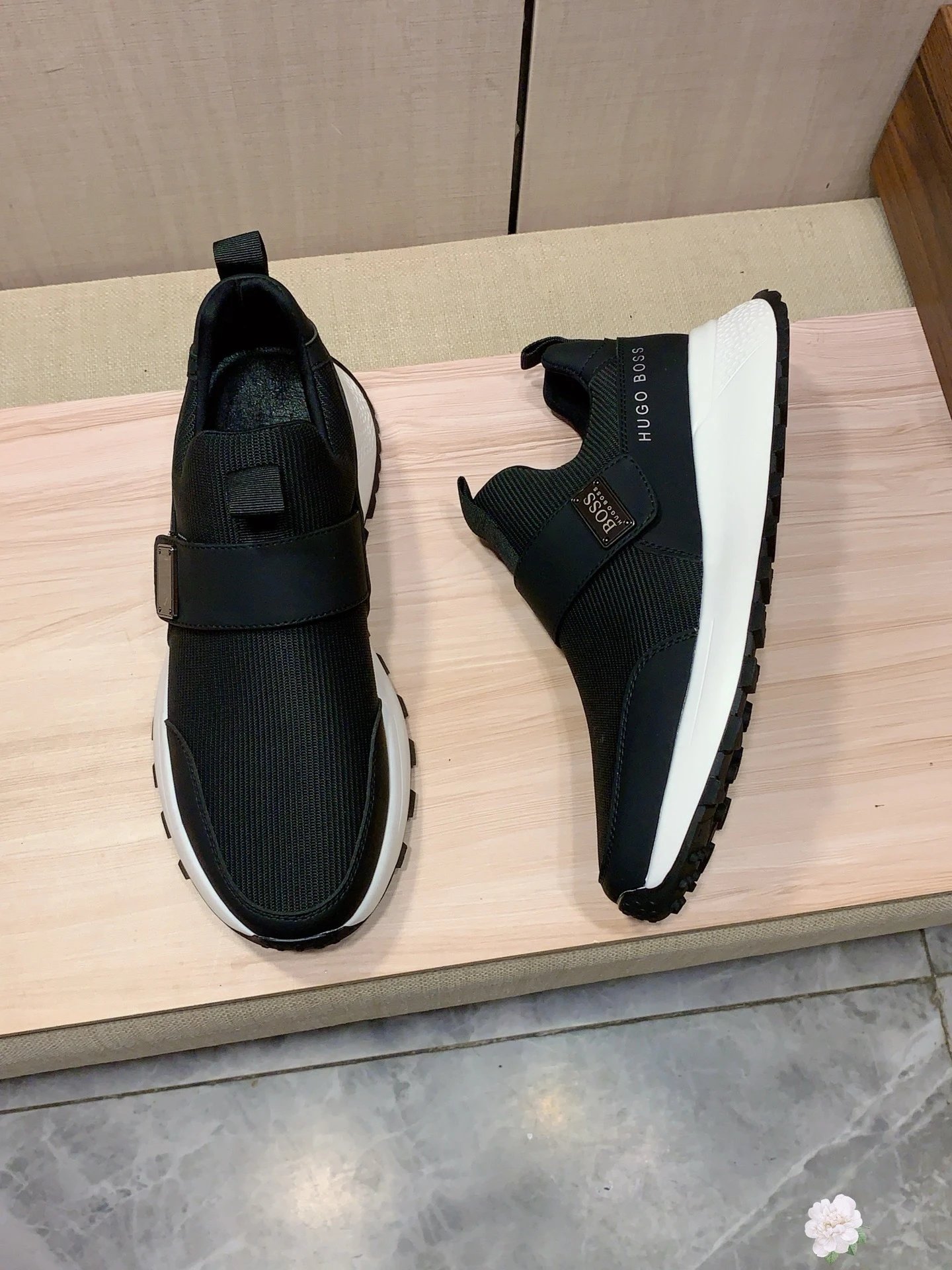 Hugo Boss Strap Slip-On Sneaker Black White