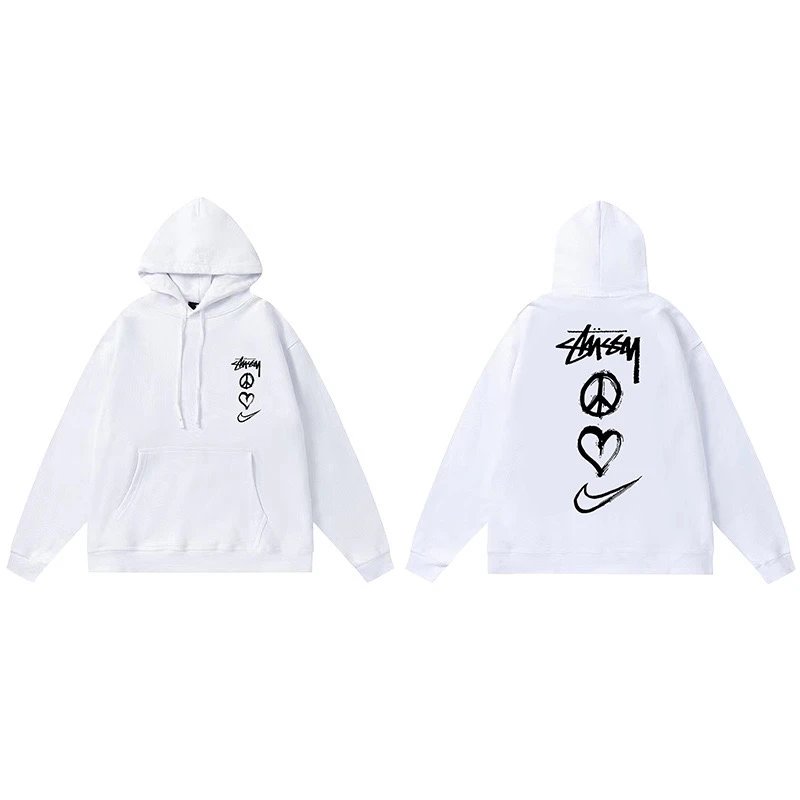 Stussy + Nike + Peace Heart Hoodie + White