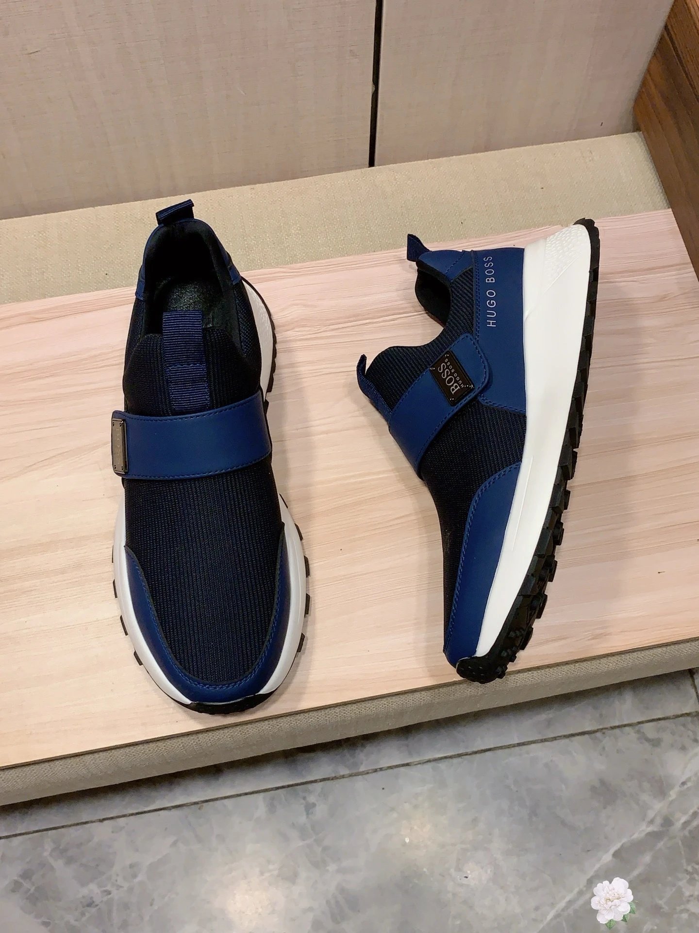 Hugo Boss Strap Slip-On Sneaker Navy Blue White