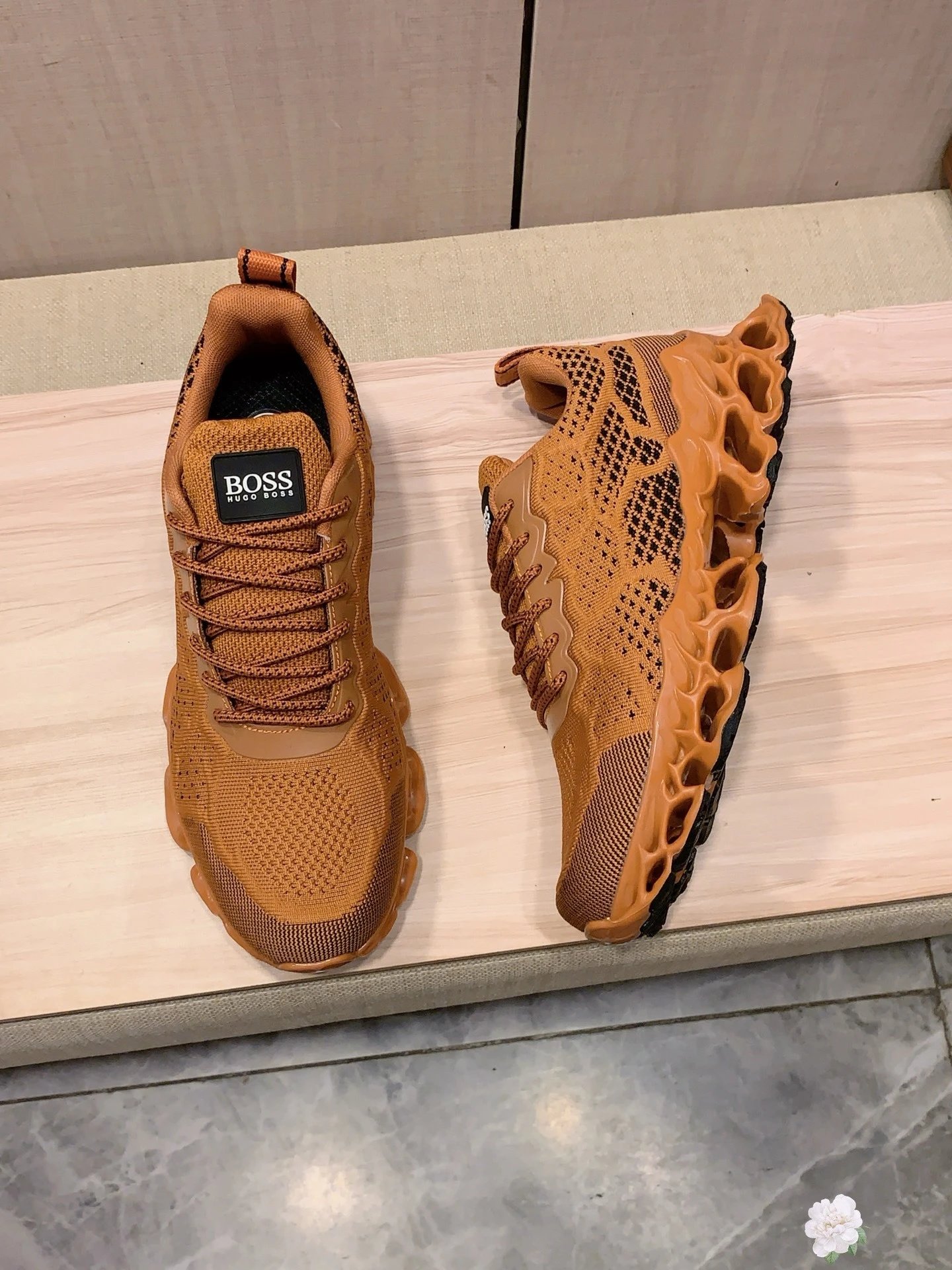 Hugo Boss Mesh Runner Sneaker Caramel Brown