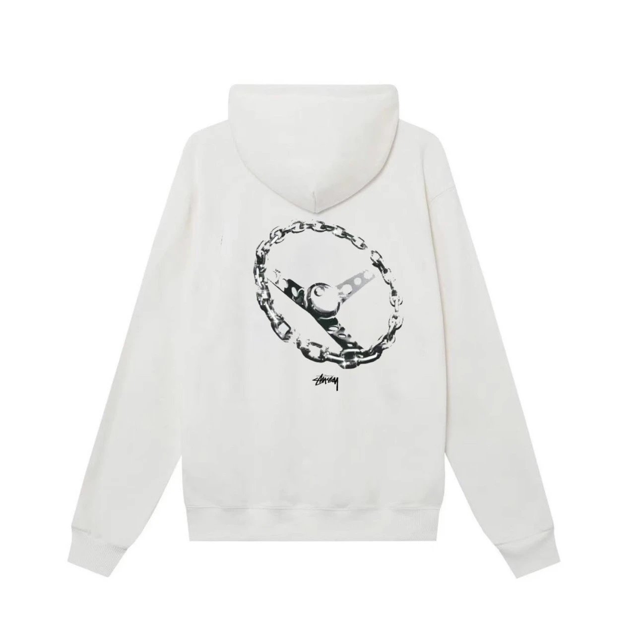 Stussy Fuzzy Blue Dice Hoodie Ash Grey