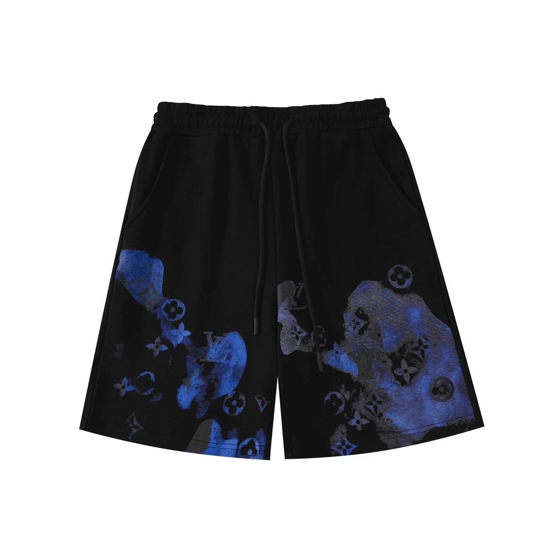 Louis Vuitton Paint Splatter Logo Shorts Black