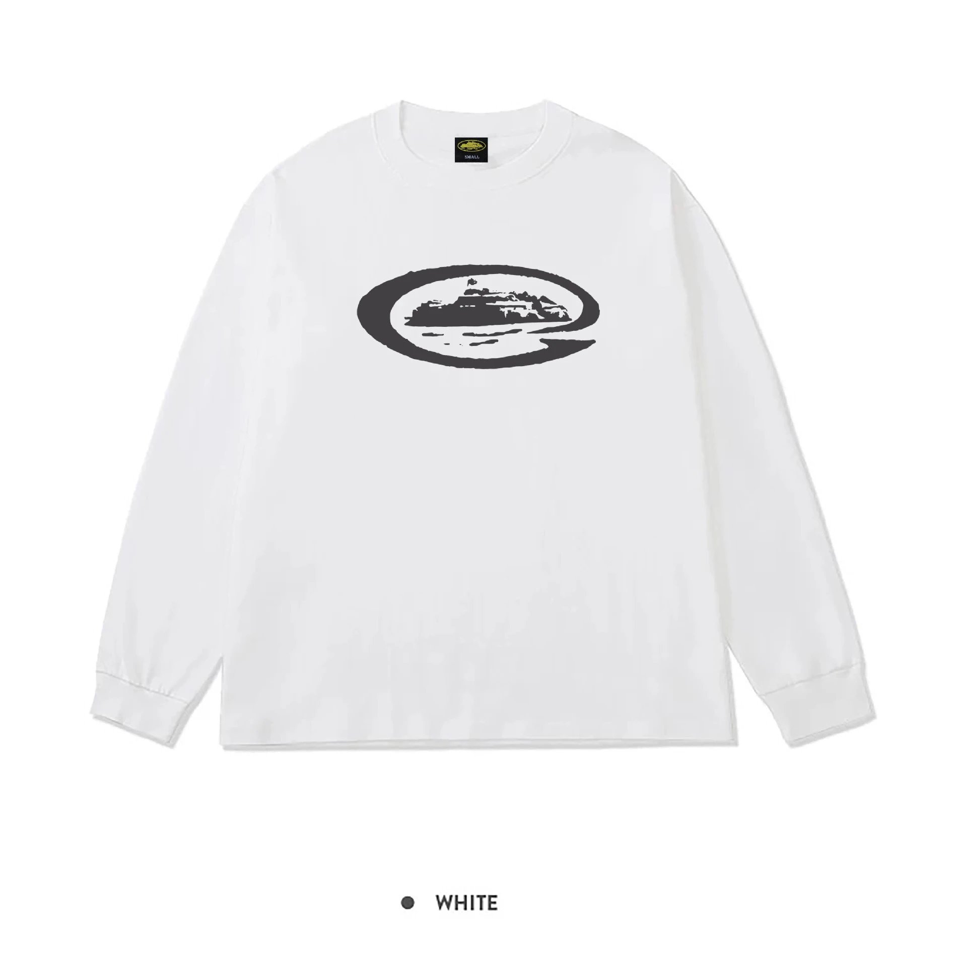 Corteiz Alcatraz C-Star Oval Long Sleeve White