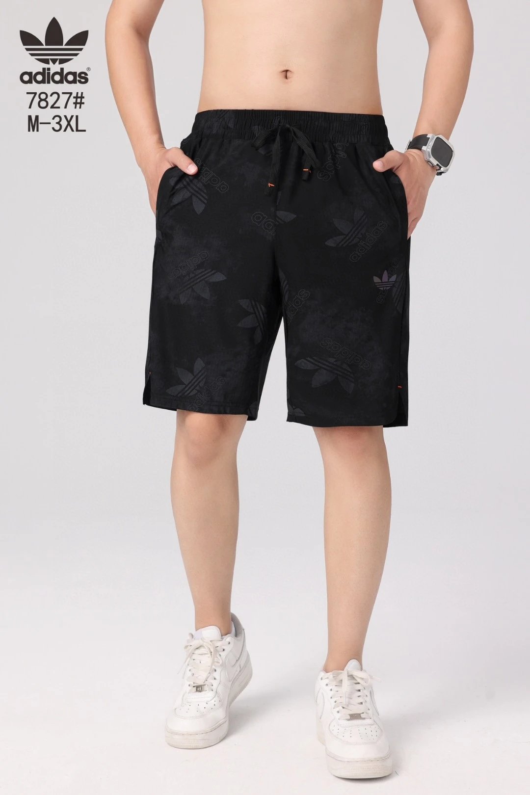Adidas Originals Trefoil All-Over Print Shorts Black