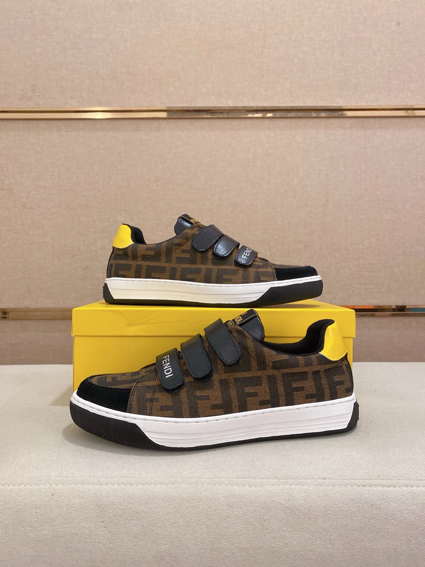 Fendi Match FF Velcro Sneaker Brown Black