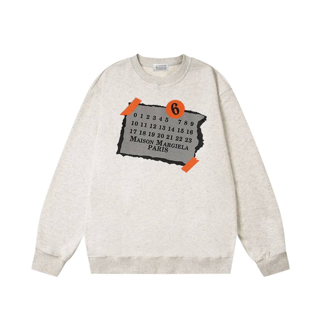 Maison Margiela Numbered Logo Crewneck Sweatshirt Gray Hoodie - 11