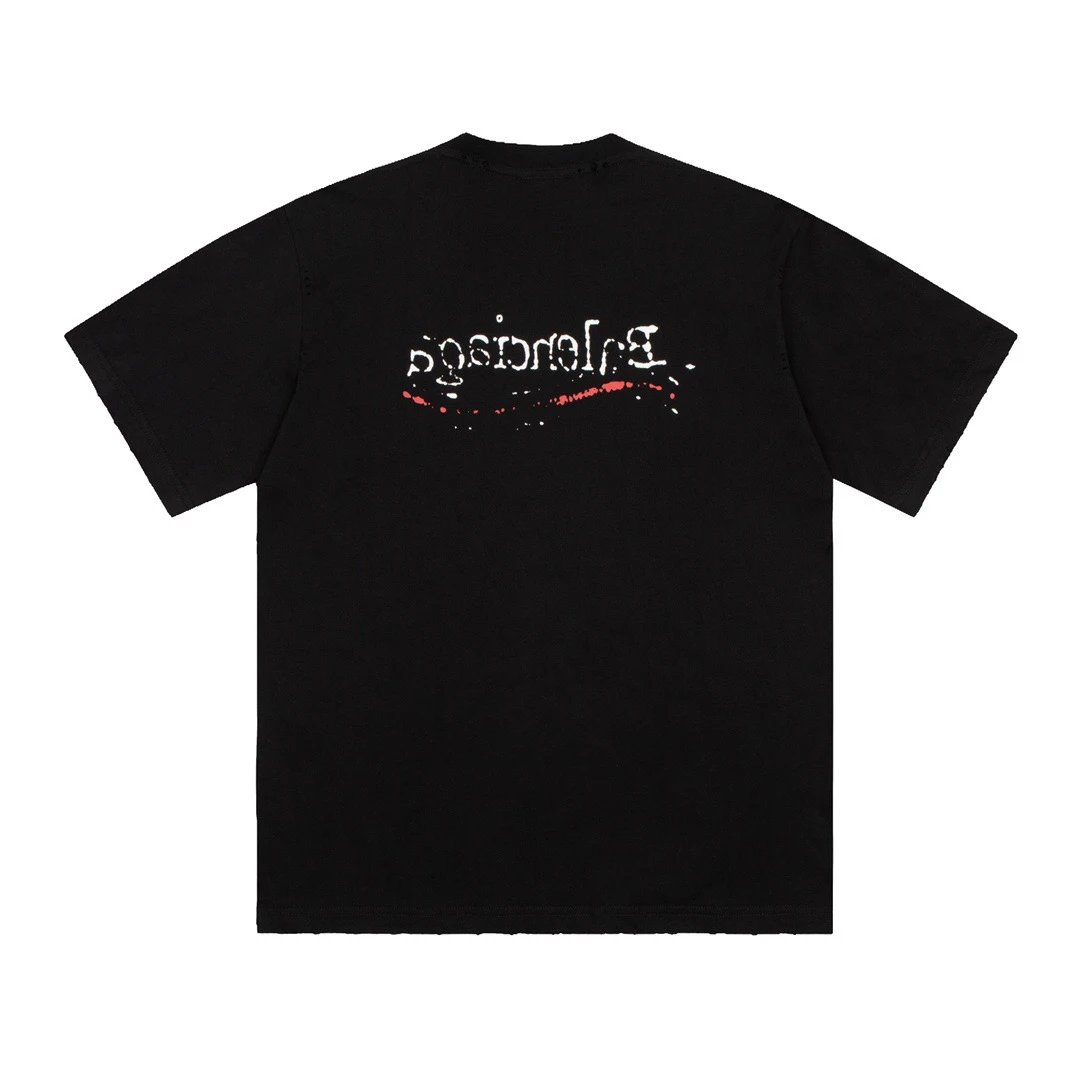 Balenciaga Logo Print Black T-Shirt - 7