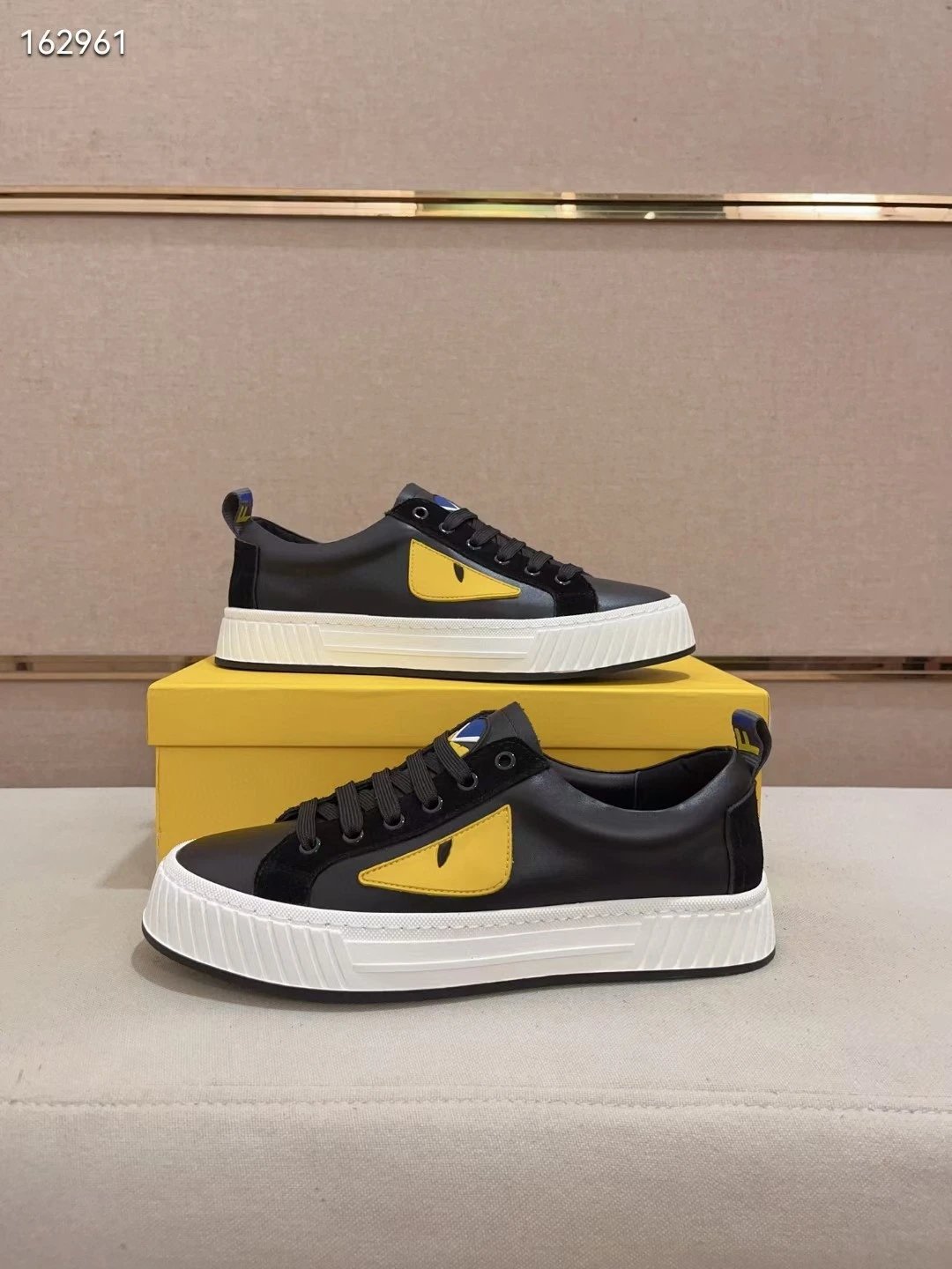 Fendi Match Bug Eyes Low Top Black Yellow
