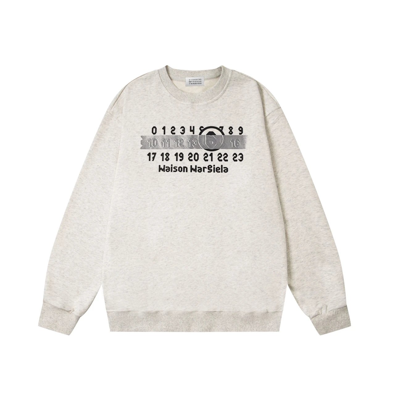 Maison Margiela Numbered Logo Crewneck Sweatshirt Gray Hoodie - 12