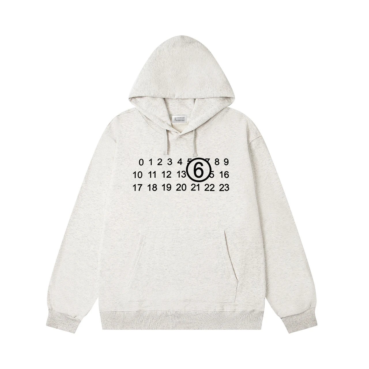 MM6 Maison Margiela Numbers Printed Hoodie Cream