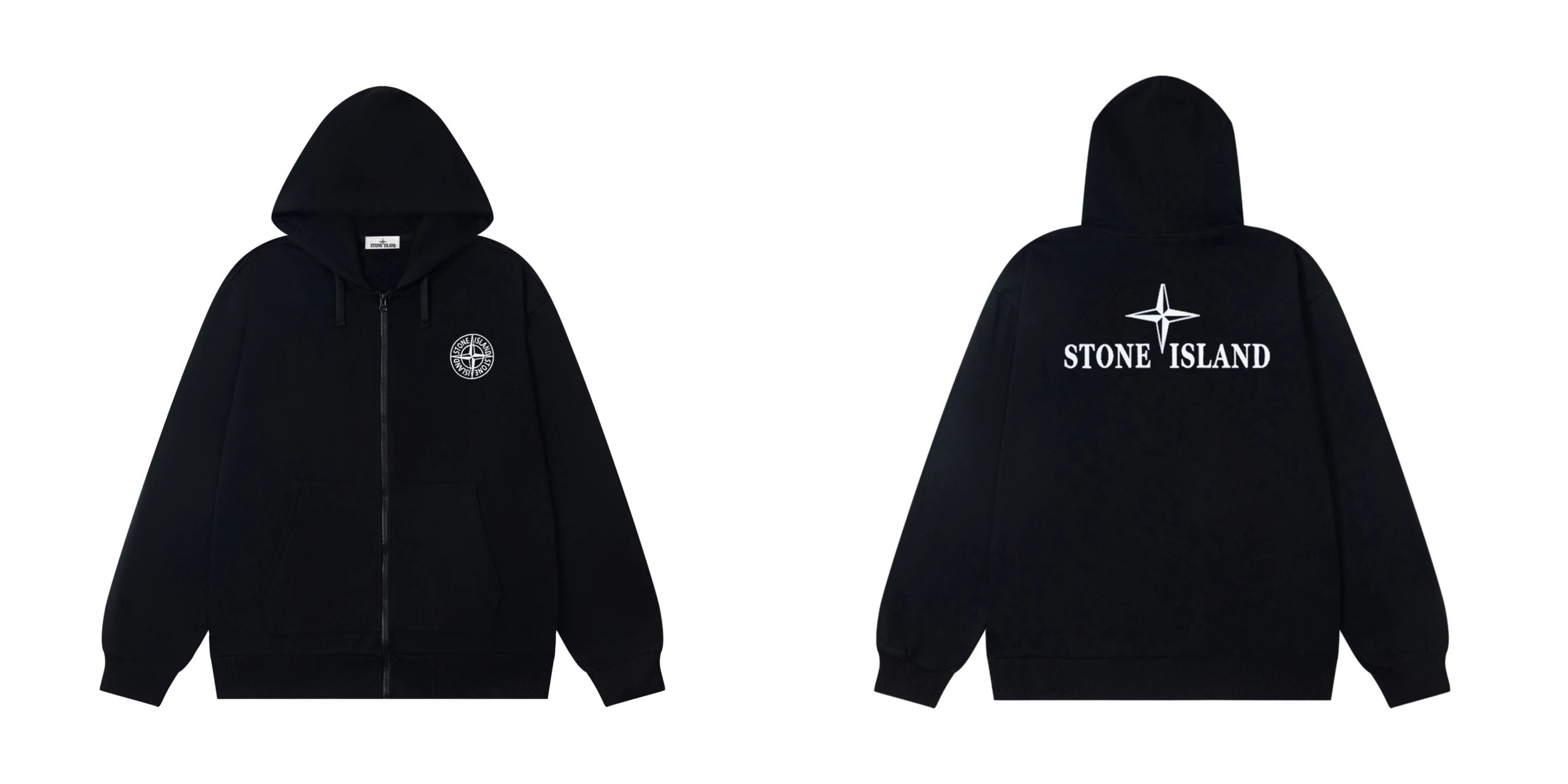 Stone Island Zip-Up Hoodie White - 11