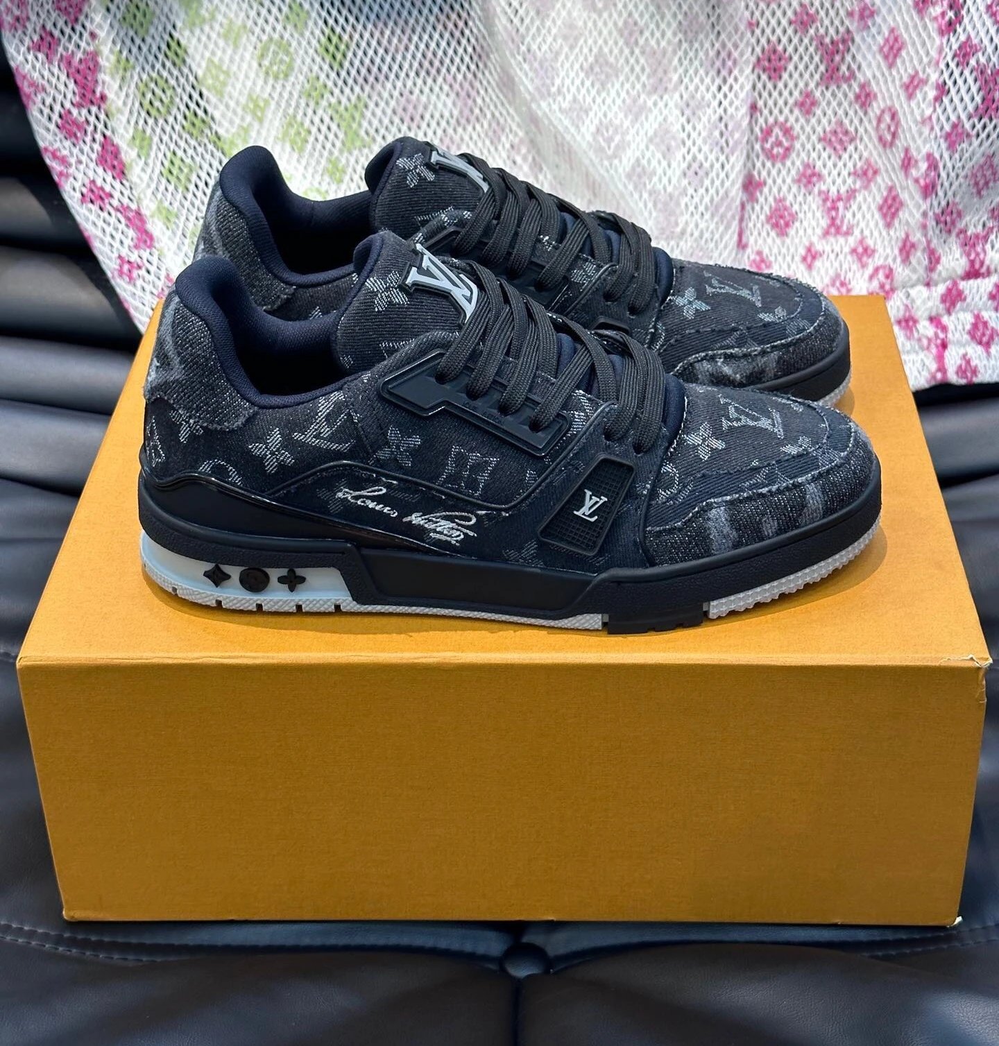 Louis Vuitton Trainer Denim Monogram Black