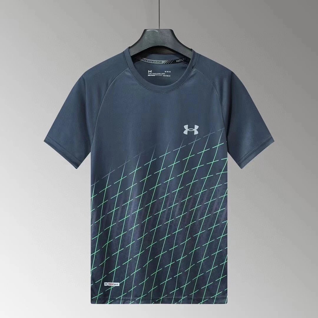 Under Armour HeatGear Run Graphic Tee Grey Green