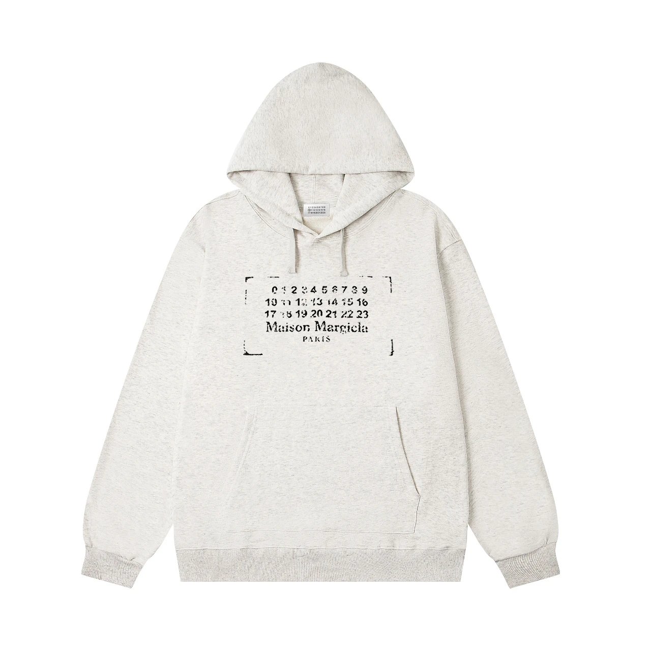 Maison Margiela Numbers Stamp Hoodie Oatmeal