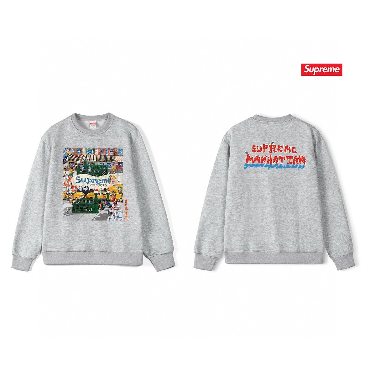 Supreme Grey Long Sleeve Sweatshirt