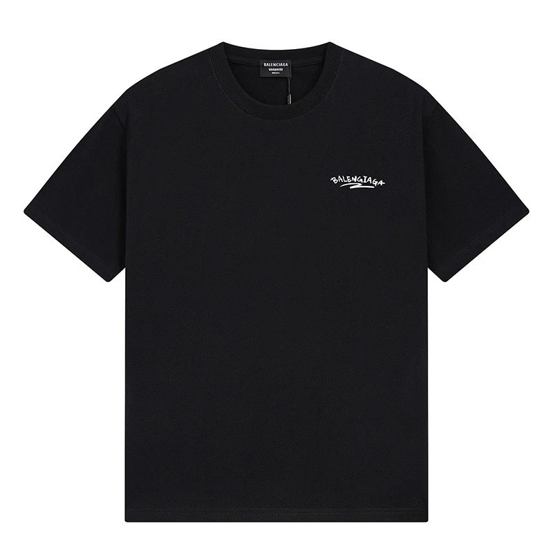 Balenciaga Logo Print Black T-Shirt - 10