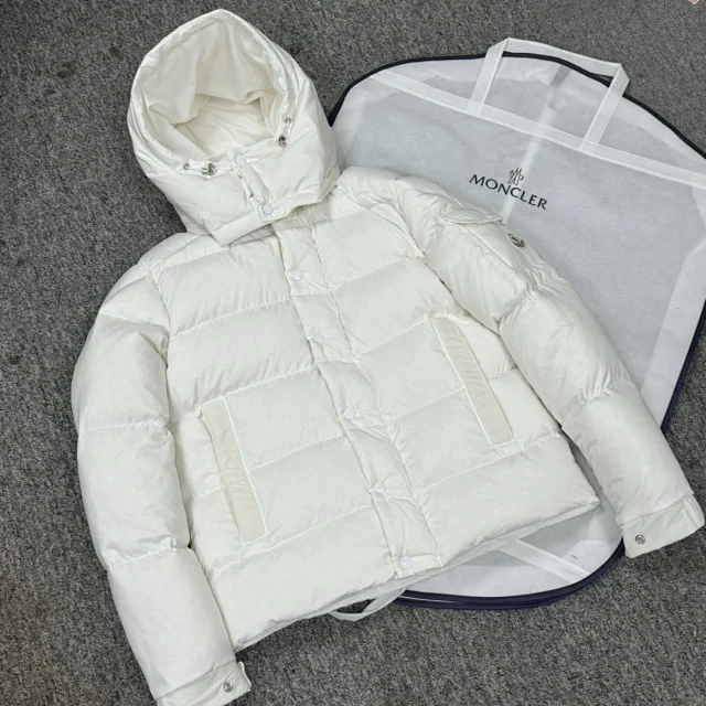 Moncler Down Jackets Short hooded puffer jacket with sleeve utility pocket product detail image 3