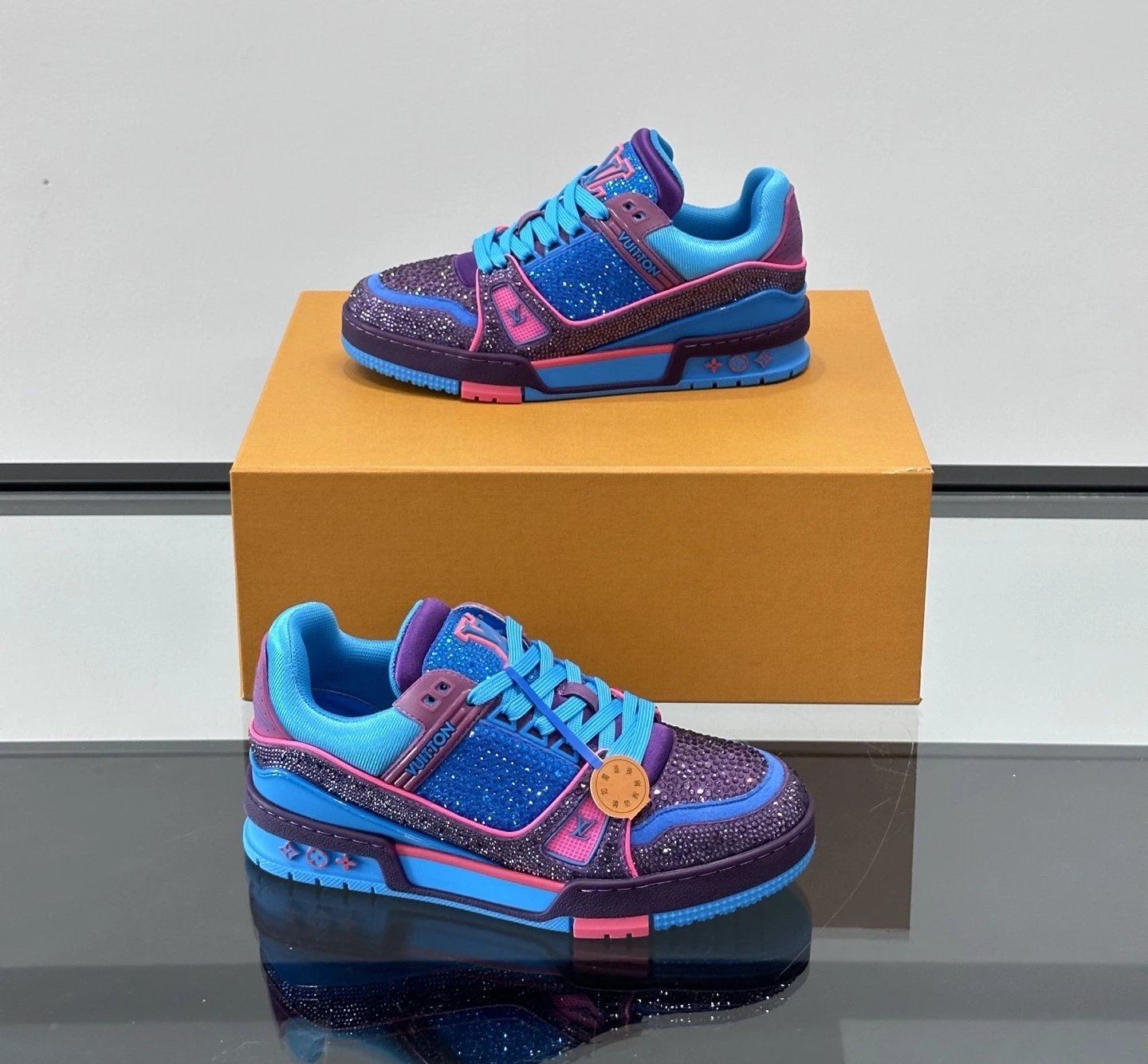 Louis Vuitton Trainer Strass Blue Purple Pink