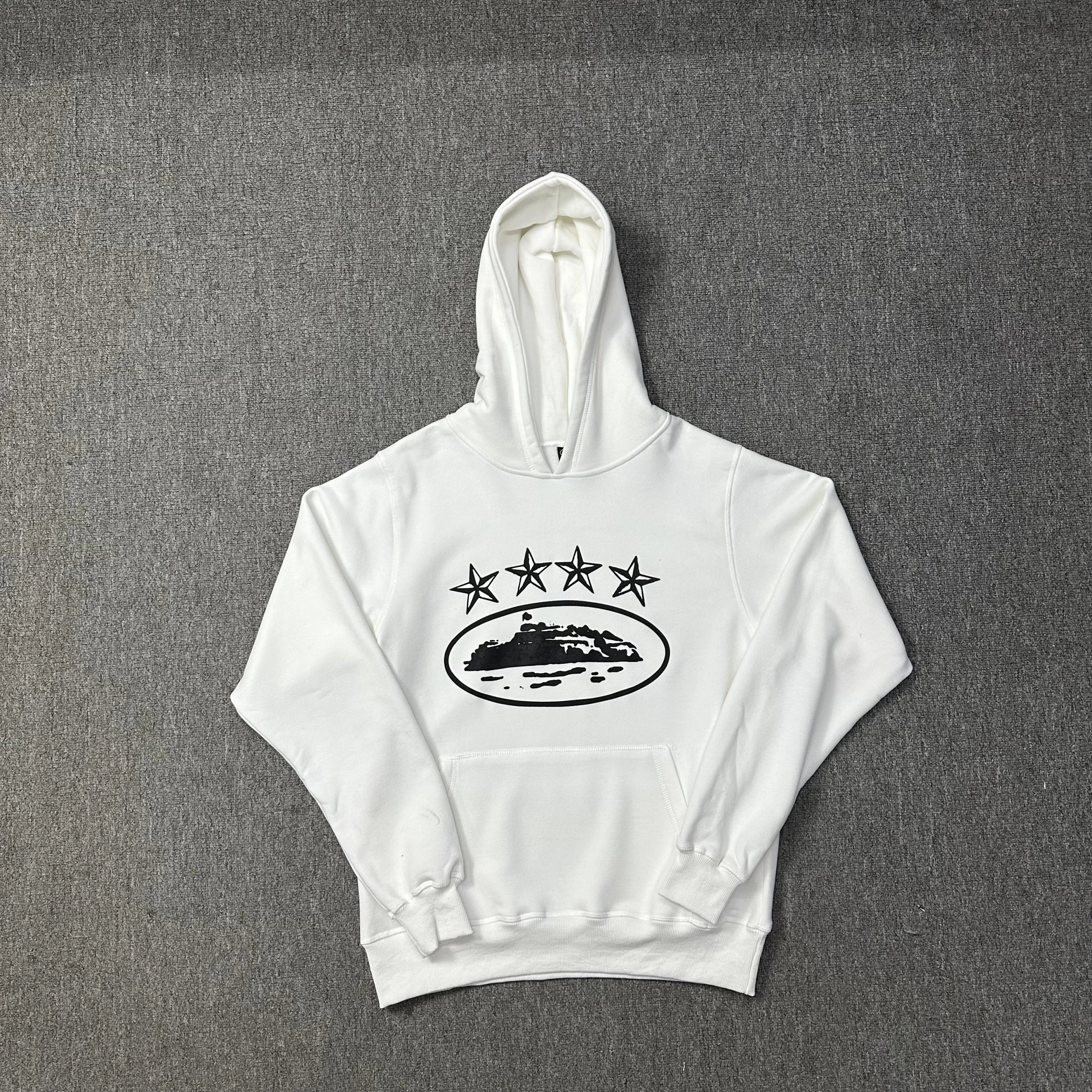 Corteiz 4-Star Hoodie White Black