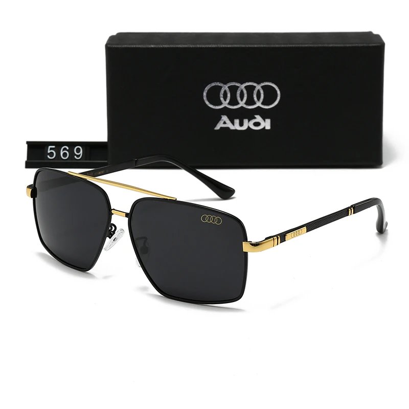 Design Audi Aviator-Style Sunglasses Black Silver Sunglasses - 3