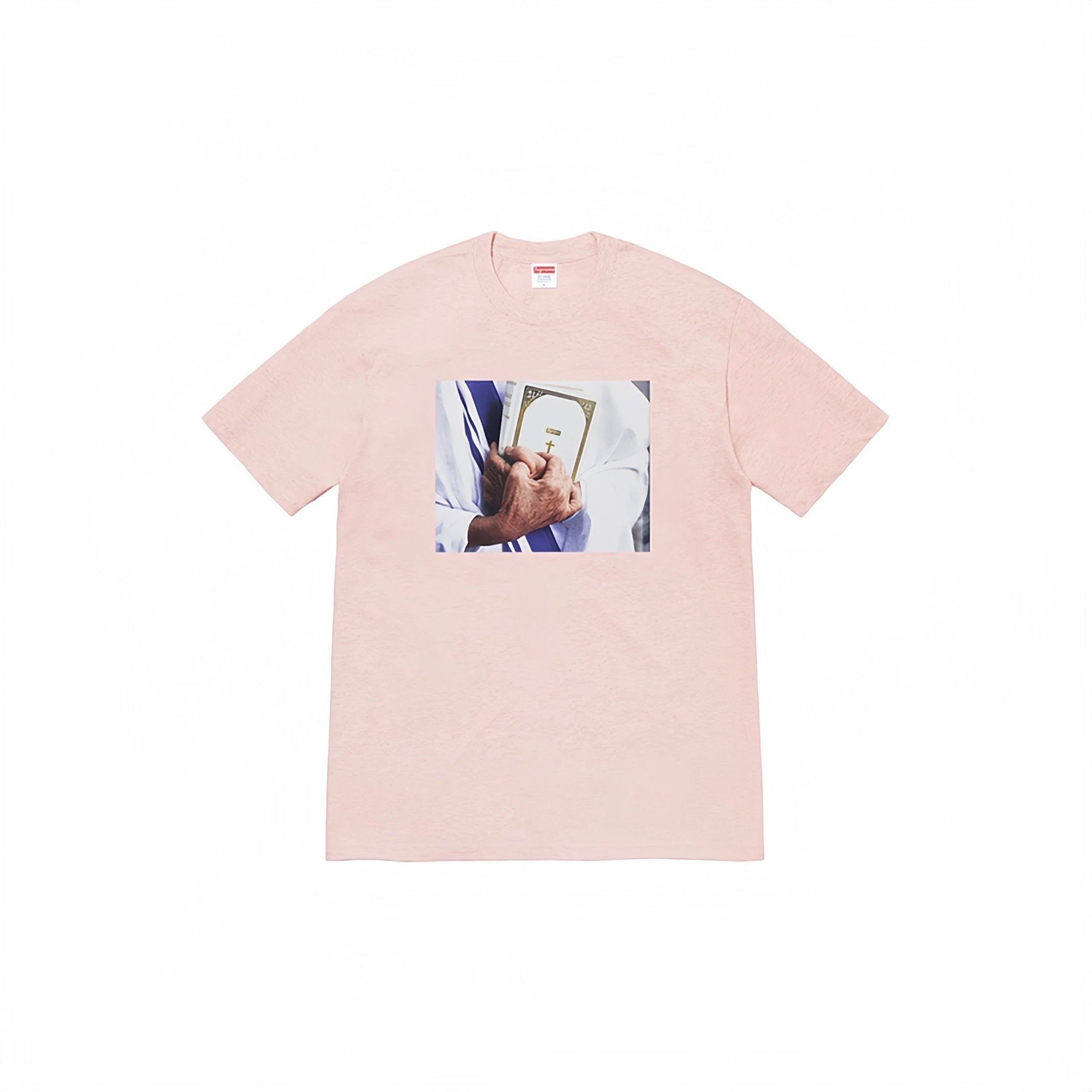 Supreme Bible Graphic Tee Pink