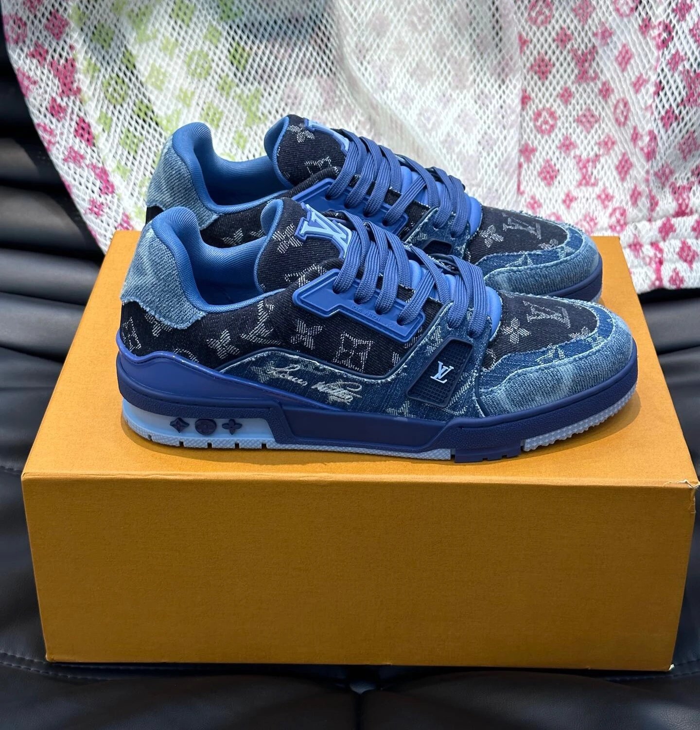 Louis Vuitton Trainer Denim Monogram Blue