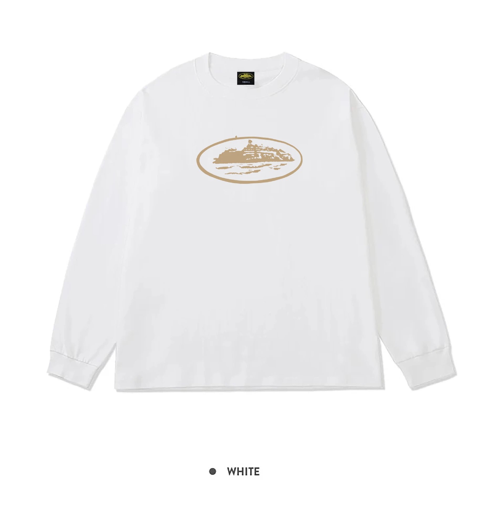 Corteiz Alcatraz Island Long Sleeve Tee White Gold